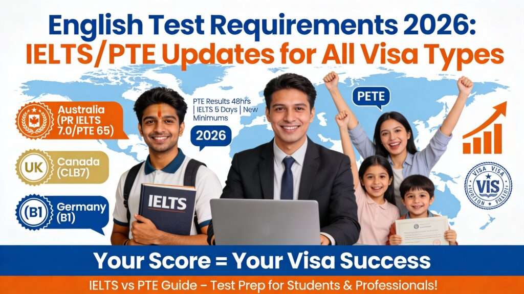 requirements
english test
visa
visa application
