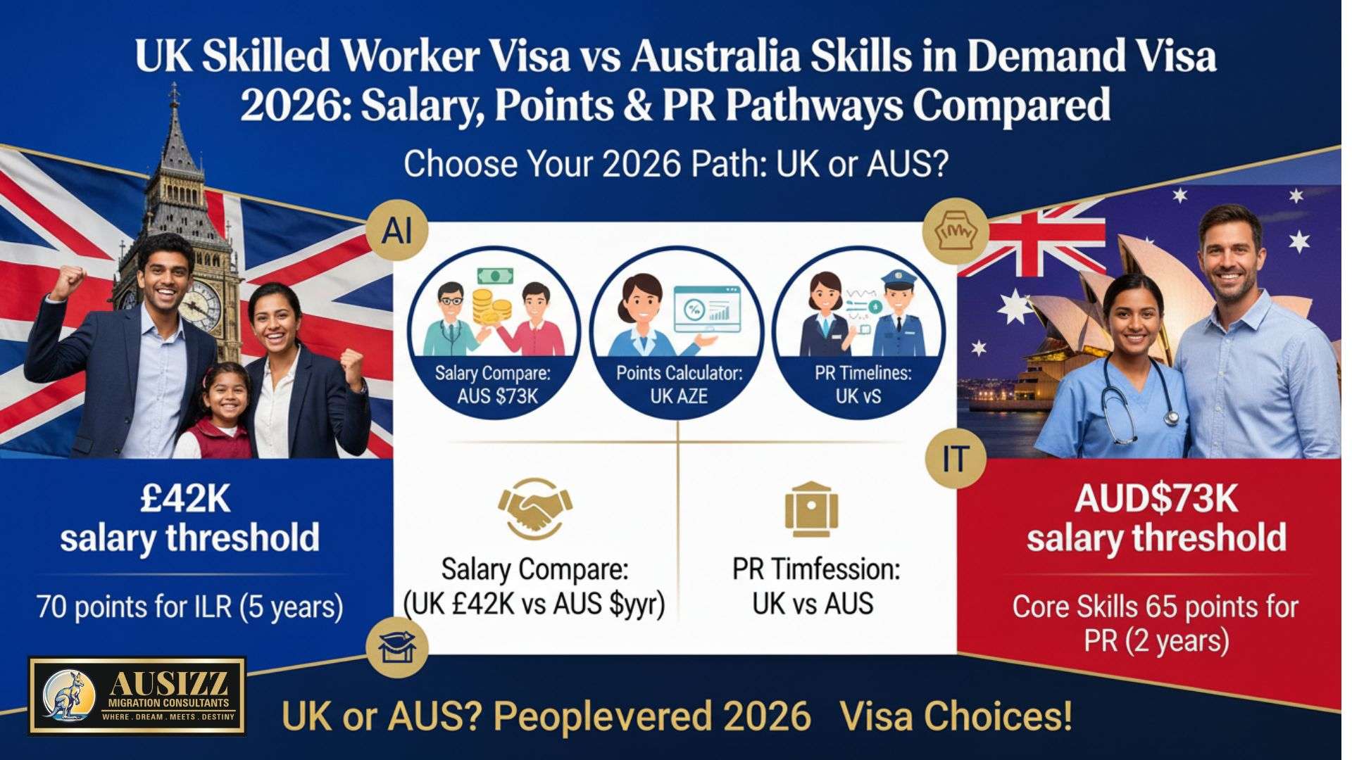 UK Skilled Worker Visa vs Australia Skills in Demand Visa 2026: Salary, Points & PR Pathways Compared