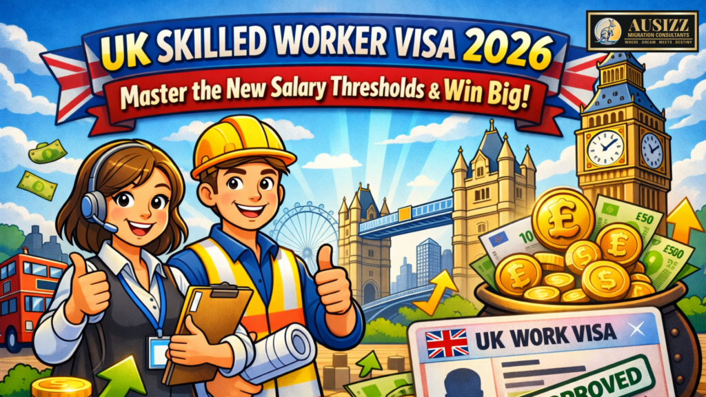 UK Skilled Worker Visa 2026 explained with updated salary thresholds, worker visa requirements, and UK work visa process for skilled professionals