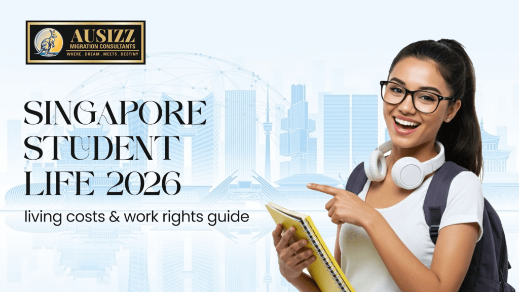 International student life in Singapore showing guide about singapore study visa, living cost in Singapore, living expenses in Singapore, and part time jobs for students.